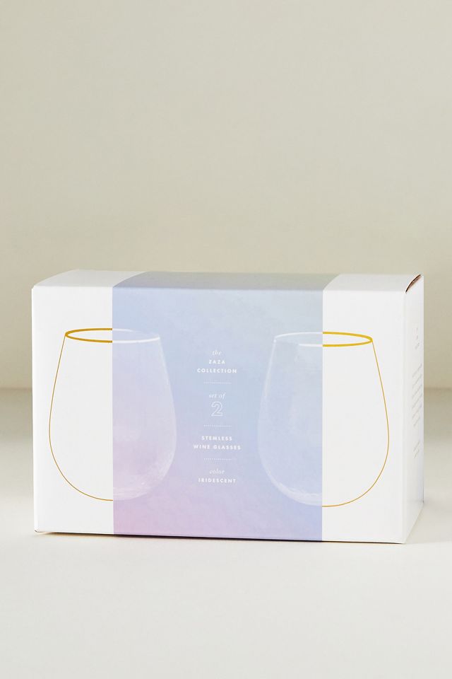 Zaza Lustered Stemless Wine Glasses, Set of 2 #7