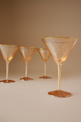 Zaza Lustered Martini Cocktail Glasses, Set of 4