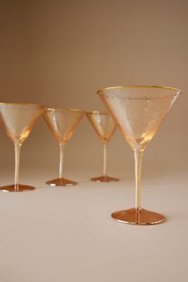Zaza Lustered Martini Cocktail Glasses, Set of 4