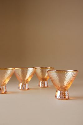 Verres à cocktail Martini sans pied Zaza Lustered, Lot de 4