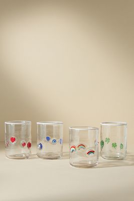 Lucky Icon Juice Glasses, Set of 4