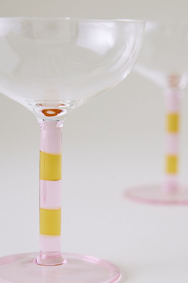 FAZEEK Striped Coupe Glasses, Set of 2 #1