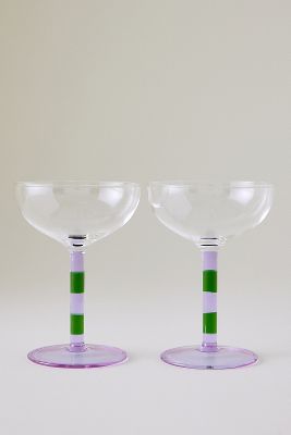 Shop Fazeek Striped Coupe Glasses, Set Of 2