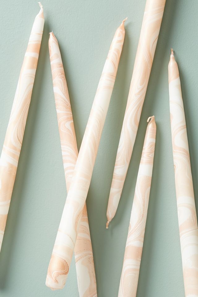 Marbled Taper Candles, Set of 6 #1