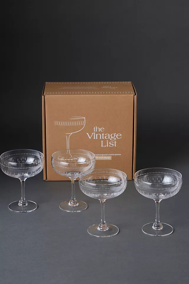 anthropologie.com | Set of 4 The Vintage List Cocktail Glasses