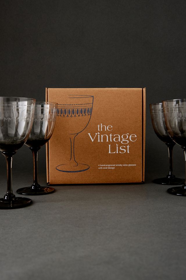 Die Vintage Aufgelisteten Getönten Weingläser, 4er Set #2