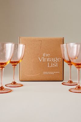 The Vintage Listed Tinted Wine Glasses, Set of 4