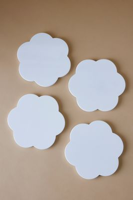 Addison Ross White Scallop Coasters, Set of 4