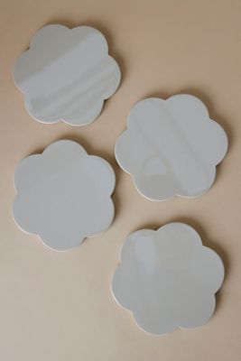 Addison Ross White Scallop Coasters, Set of 4