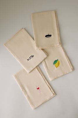 Midnatt 100% Cotton Déjeuner Napkins, Set of 4