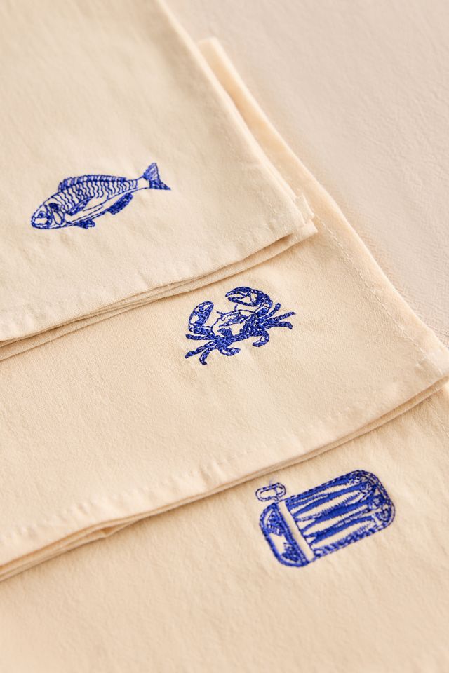 Midnatt 100% Cotton Josefin La Mer Napkins, Set of 4 #1