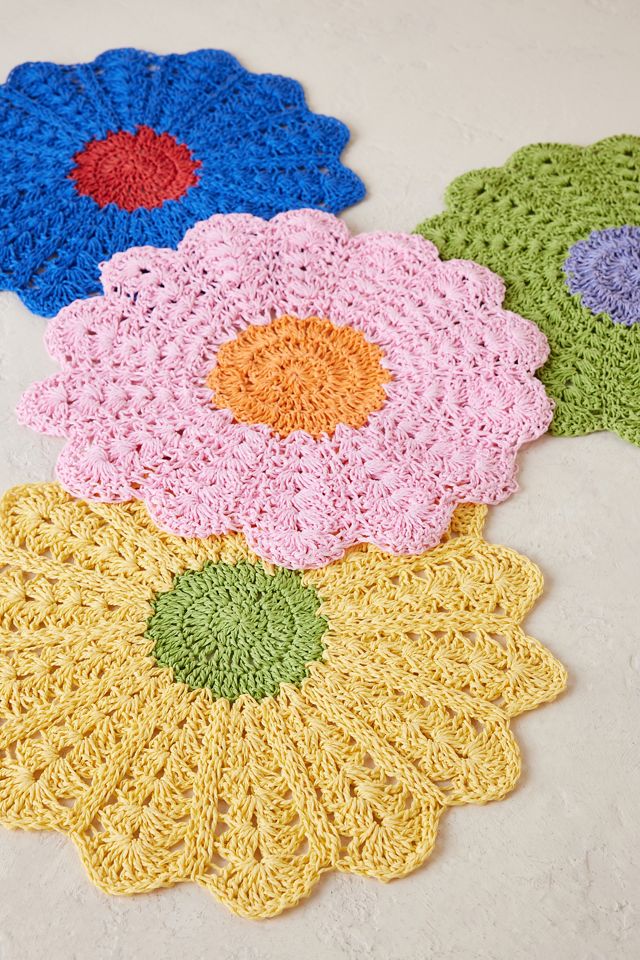Crochet Flower Placemat Anthropologie UK