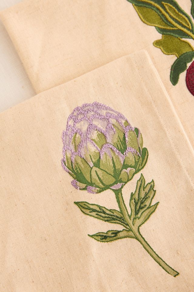 Bestickte Gemüsegarten-Serviette #1