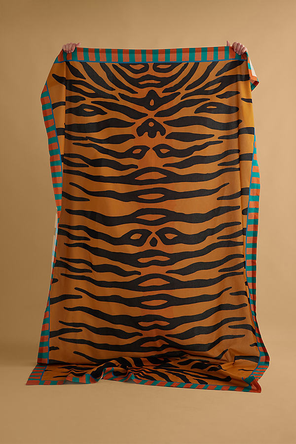 Anna + Nina Tiger Print Eco Cotton Tablecloth