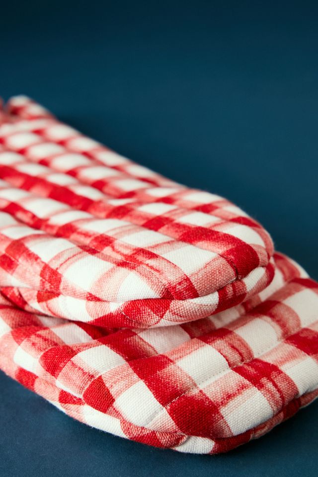 Damson Madder Gingham Print Oven Mitt #3