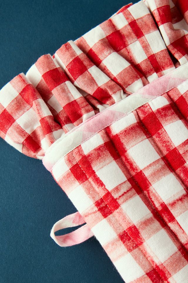 Damson Madder Gingham Print Oven Mitt #4