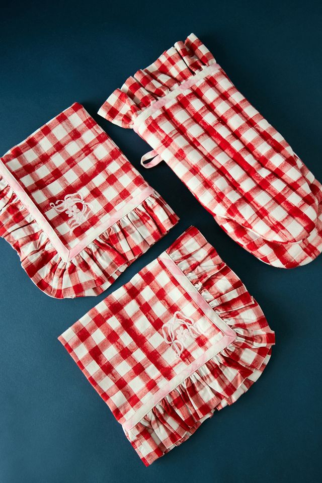 Damson Madder Gingham Ruffle Placemats, Set of 2 #4