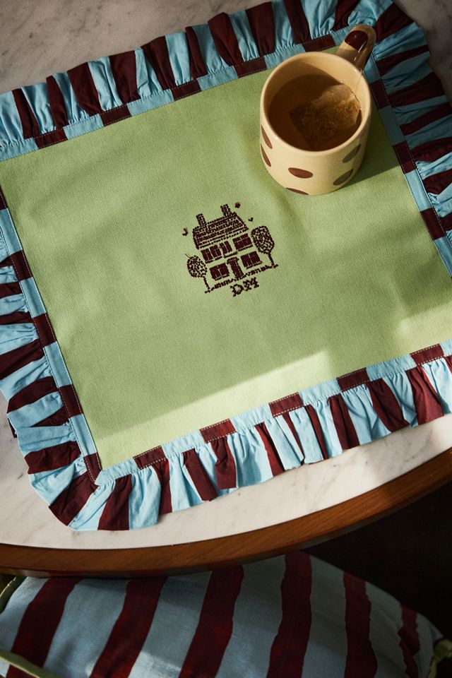 Napperons brodés à volants Damson Madder, lot de 2 #1