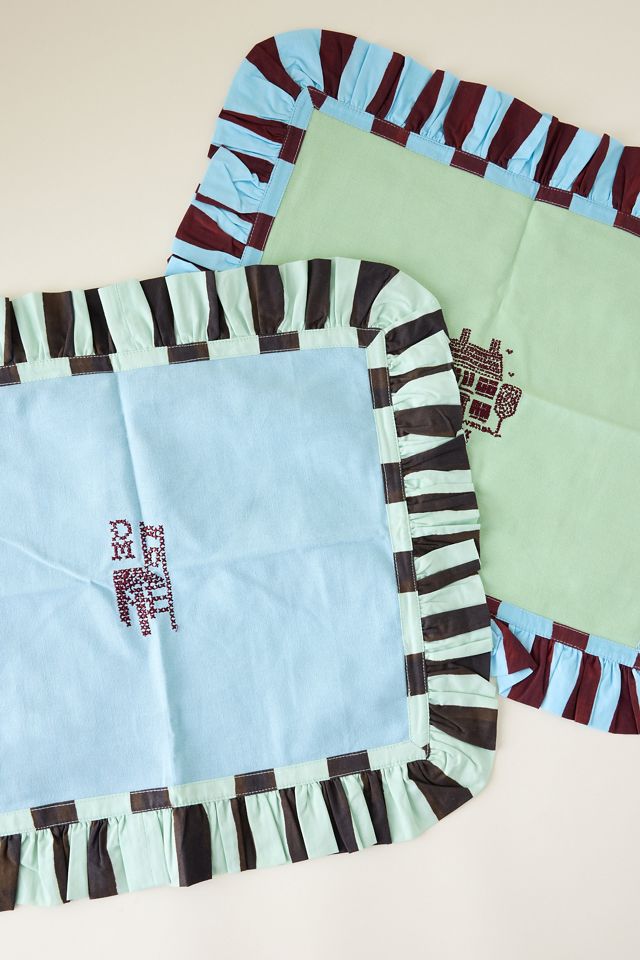 Napperons brodés à volants Damson Madder, lot de 2 #3