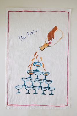 Torchon à thé en lin Dinette