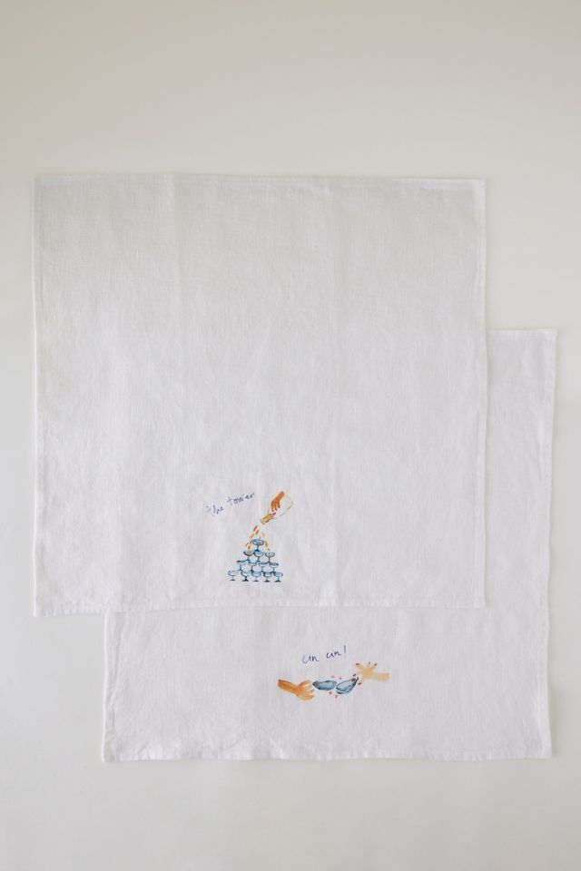 Serviettes de table en lin Dinette, lot de 2 #1