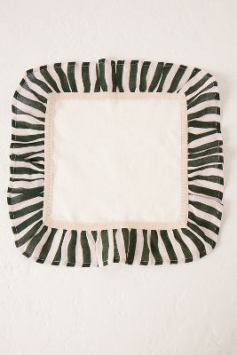 Amuse La Bouche Ruffle Stripe Square Linen Napkins, Set of 2