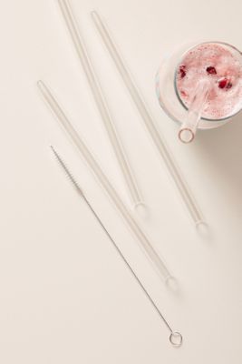 Glass Smoothie Straws, Set of 4
