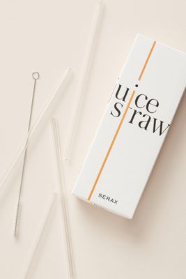 Glass Juice Straws, Set of 4