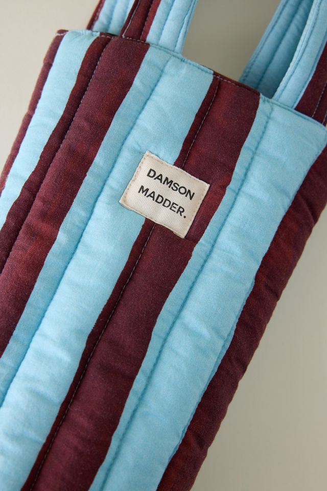 Damson Madder Quilted Stripe Wine Bottle Bag #2