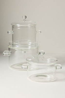 Anthropologie Glass Cooking Pot In Transparent