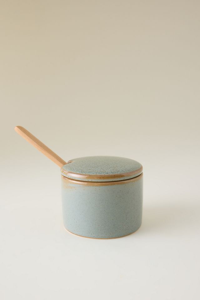 Pixie Stoneware Jar with Lid & Spoon #1