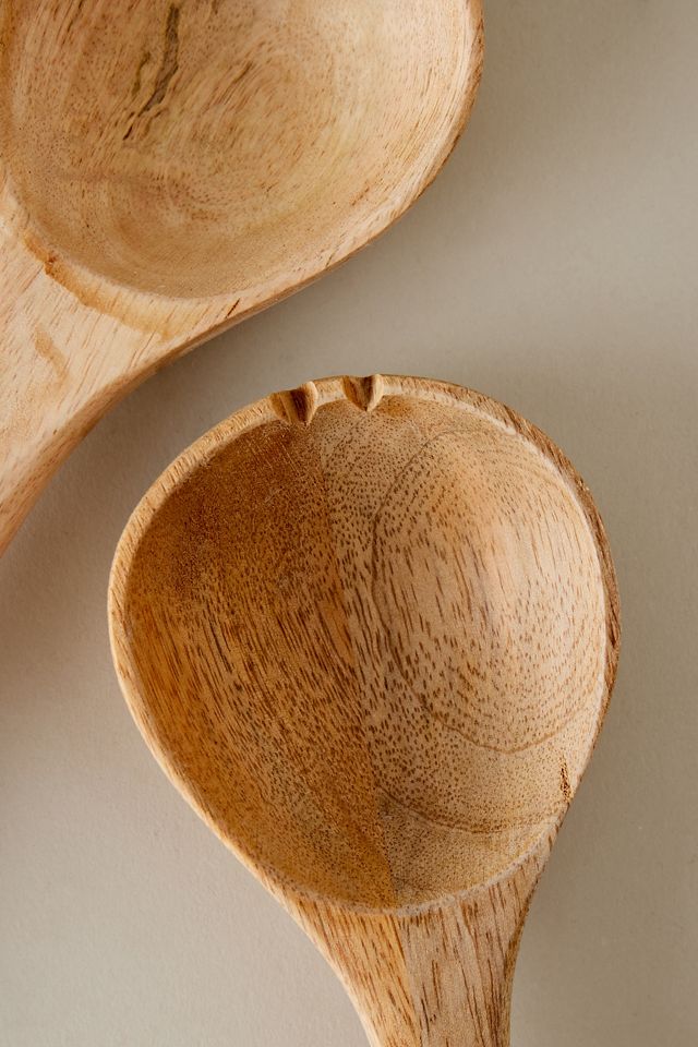 nkuku Mango Wood Salad Servers Anthropologie UK