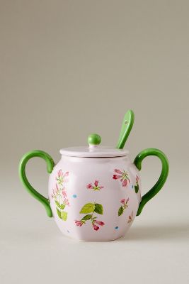 By Anthropologie Pia Floral Sugar Pot
