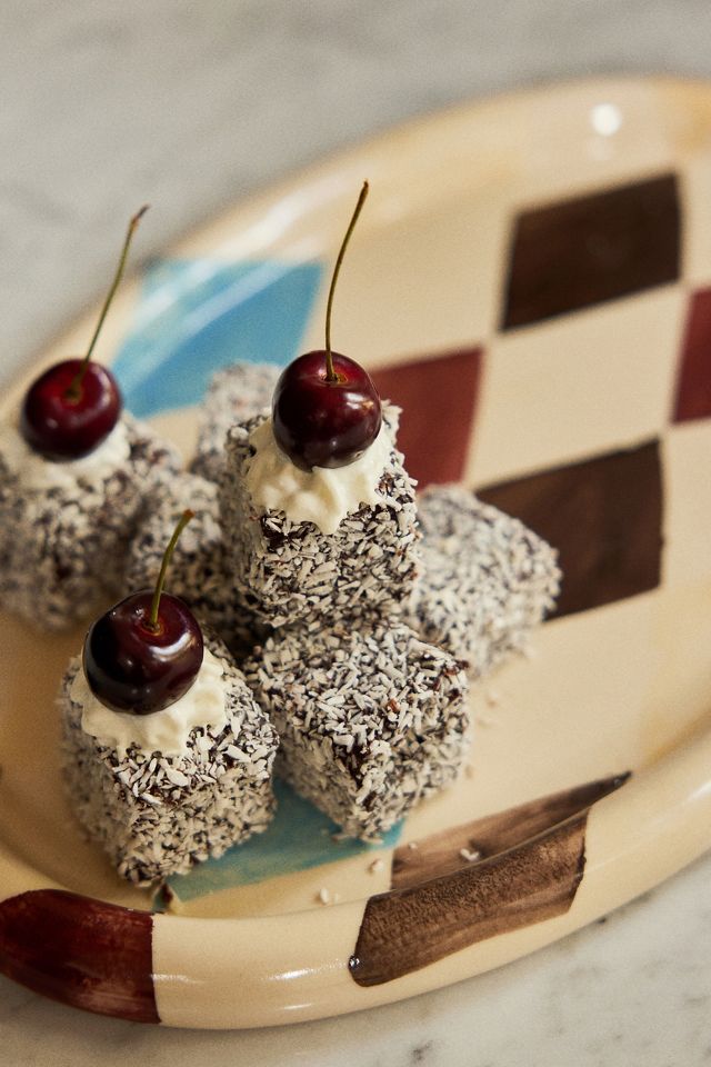 Bandeja para Servir Damson Madder Pintada a Mano Arlequín #1