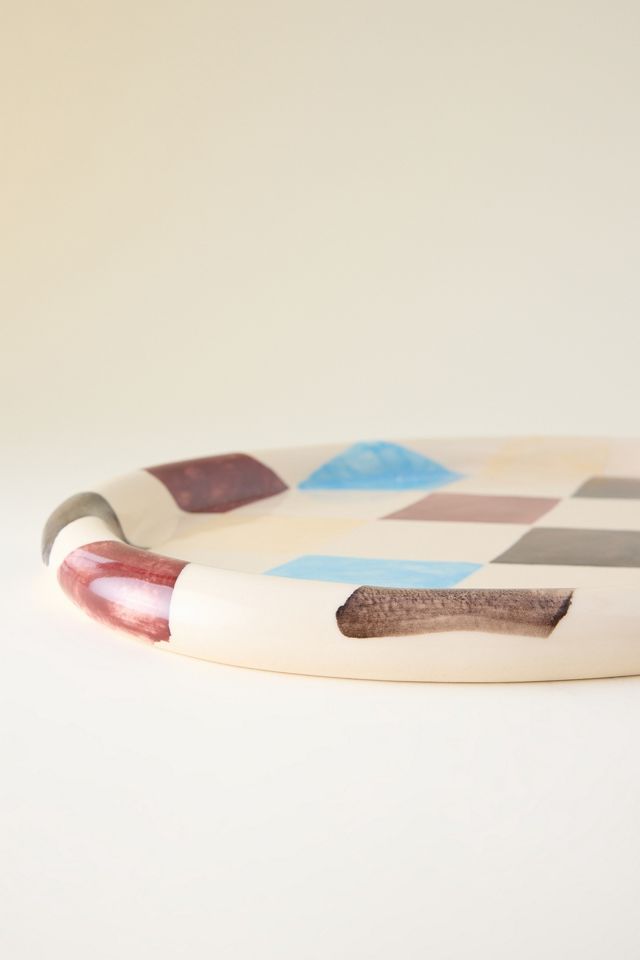 Bandeja para Servir Damson Madder Pintada a Mano Arlequín #4