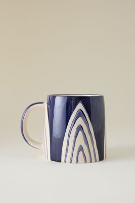Handbemalte Steinzeug-Tasse