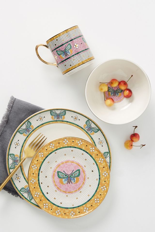 Bistro Tile Stoneware Dessert Plate: Garden Edition #2