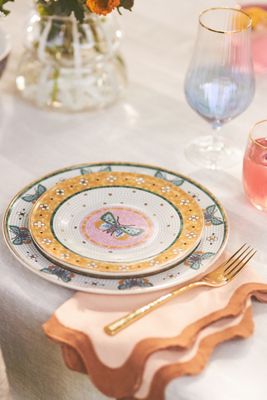 The Bistro Tile Stoneware Dessert Plate: Garden Edition