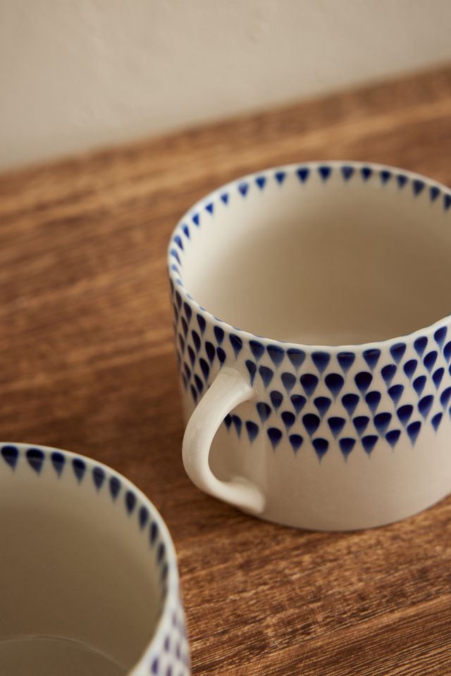 nkuku Große Indigo Tropfen Tasse, Set mit 2 #1