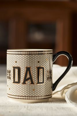By Anthropologie Bistro Tile Name Mug