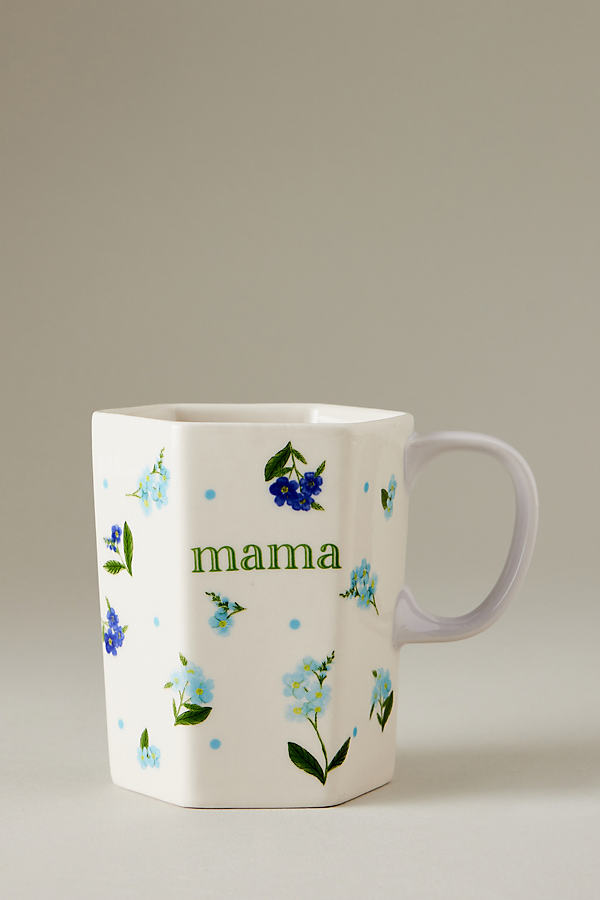 By Anthropologie Floral Mama Mug