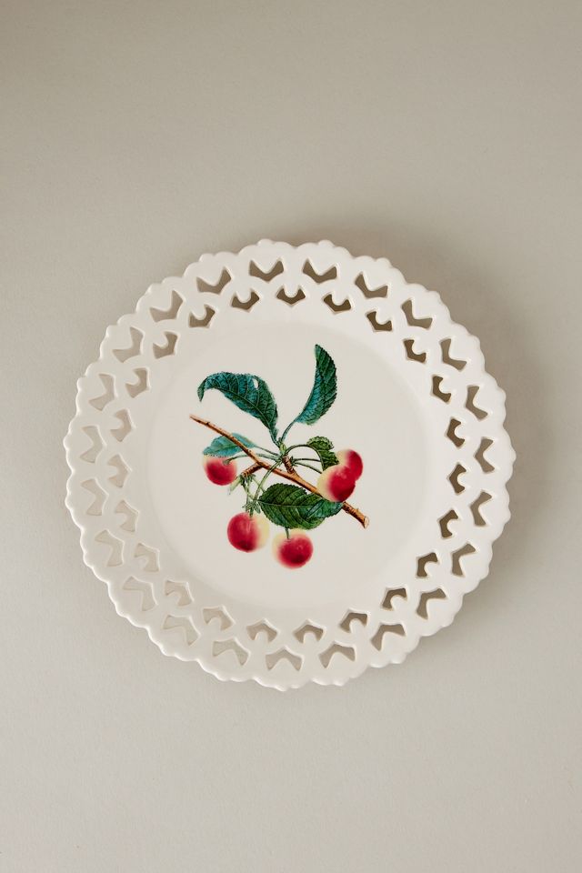 By Anthropologie Chantilly Lace Border Dessert Plate #1