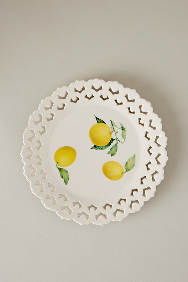 By Anthropologie Chantilly Lace Border Dessert Plate