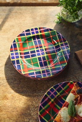 Tartan Stoneware Dessert Plate