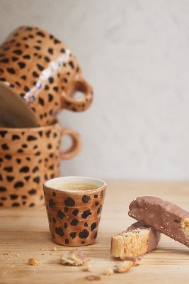 Anna + Nina Leopard Espresso Cup In Brown