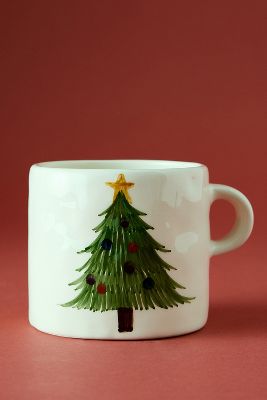 Anna + Nina Christmas Tree Mug In White