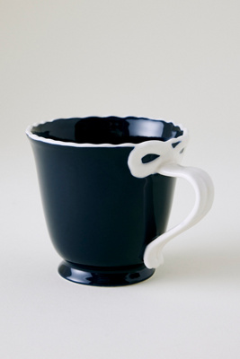 Anthropologie Benedita Bow Stoneware Mug