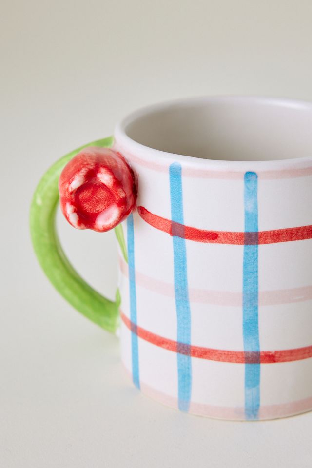 Damson Madder Handpainted Tulip Check Mug #1