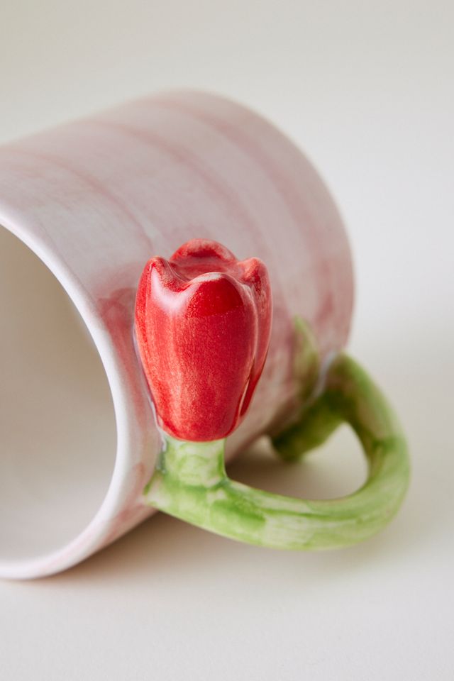 Taza de Tulipán Pintada a Mano Damson Madder #1