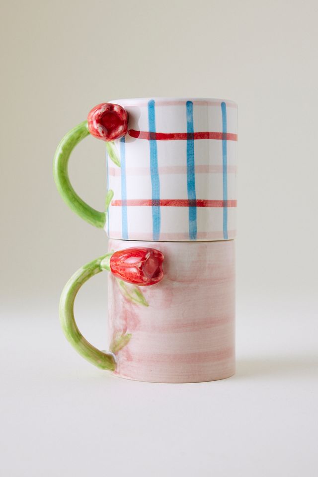 Taza de Tulipán Pintada a Mano Damson Madder #2